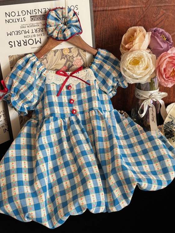 Baby Clothing 1 Year Old - Girls Summer Plaid Dress Baby Short