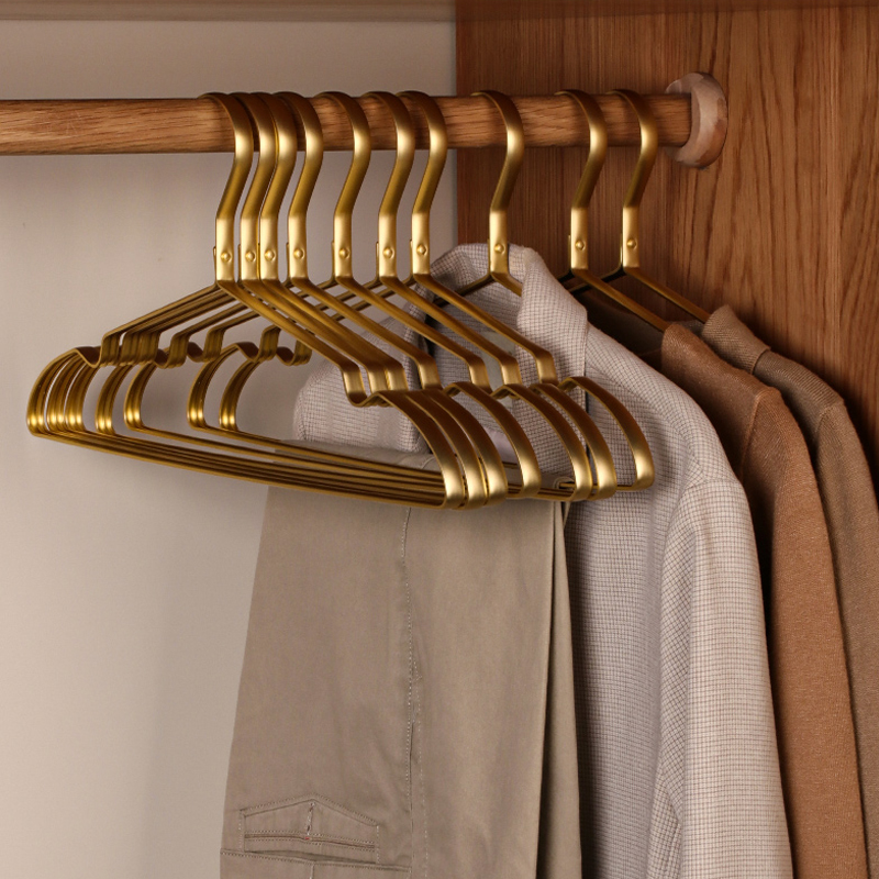 Baby Clothing Rack - 10pcs Matte Gold Hanger Clothes Horse