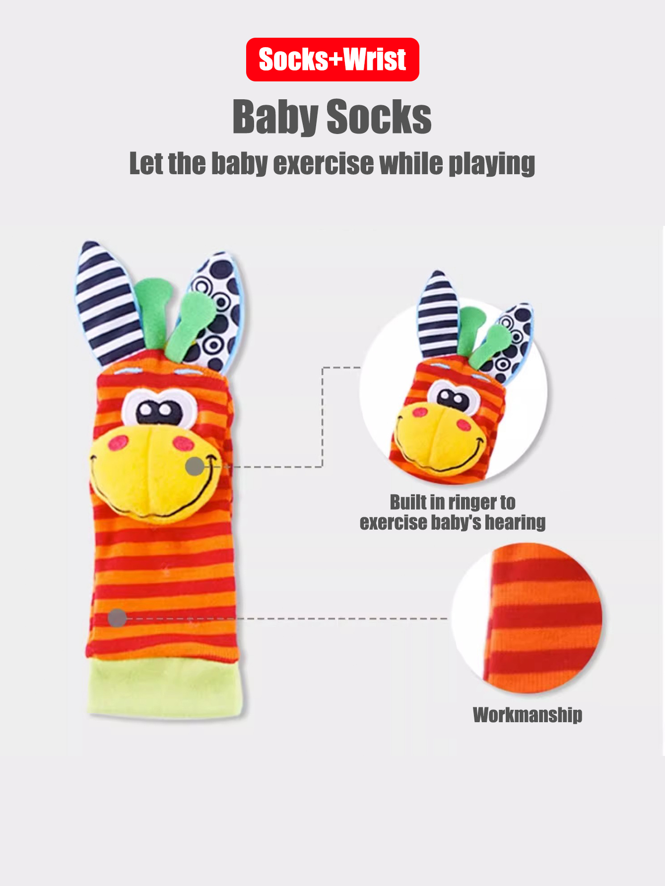 4pcs/Set Baby Infant Wrist Rat - Toddler Sock Set 评论和价格