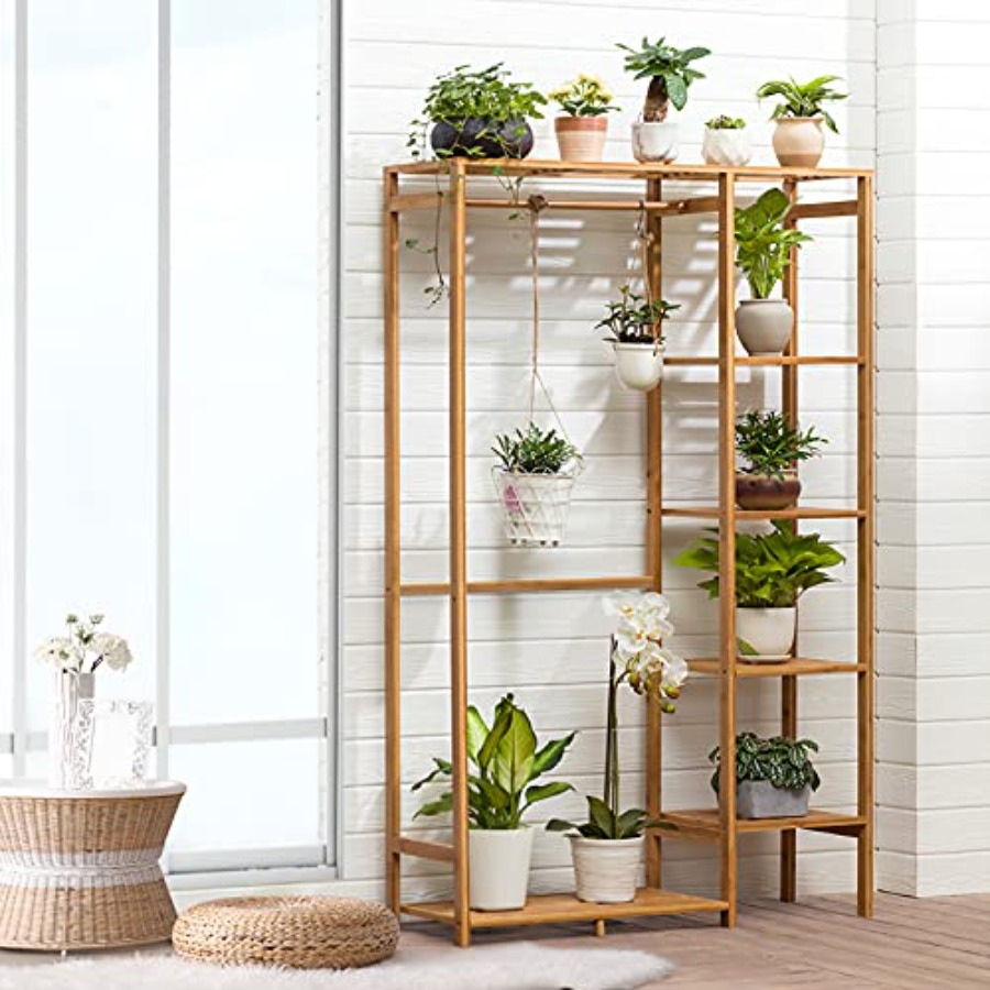 Bamboo Clothing Rack with 6 Ti - Baby Clothing Rack 评论和价格