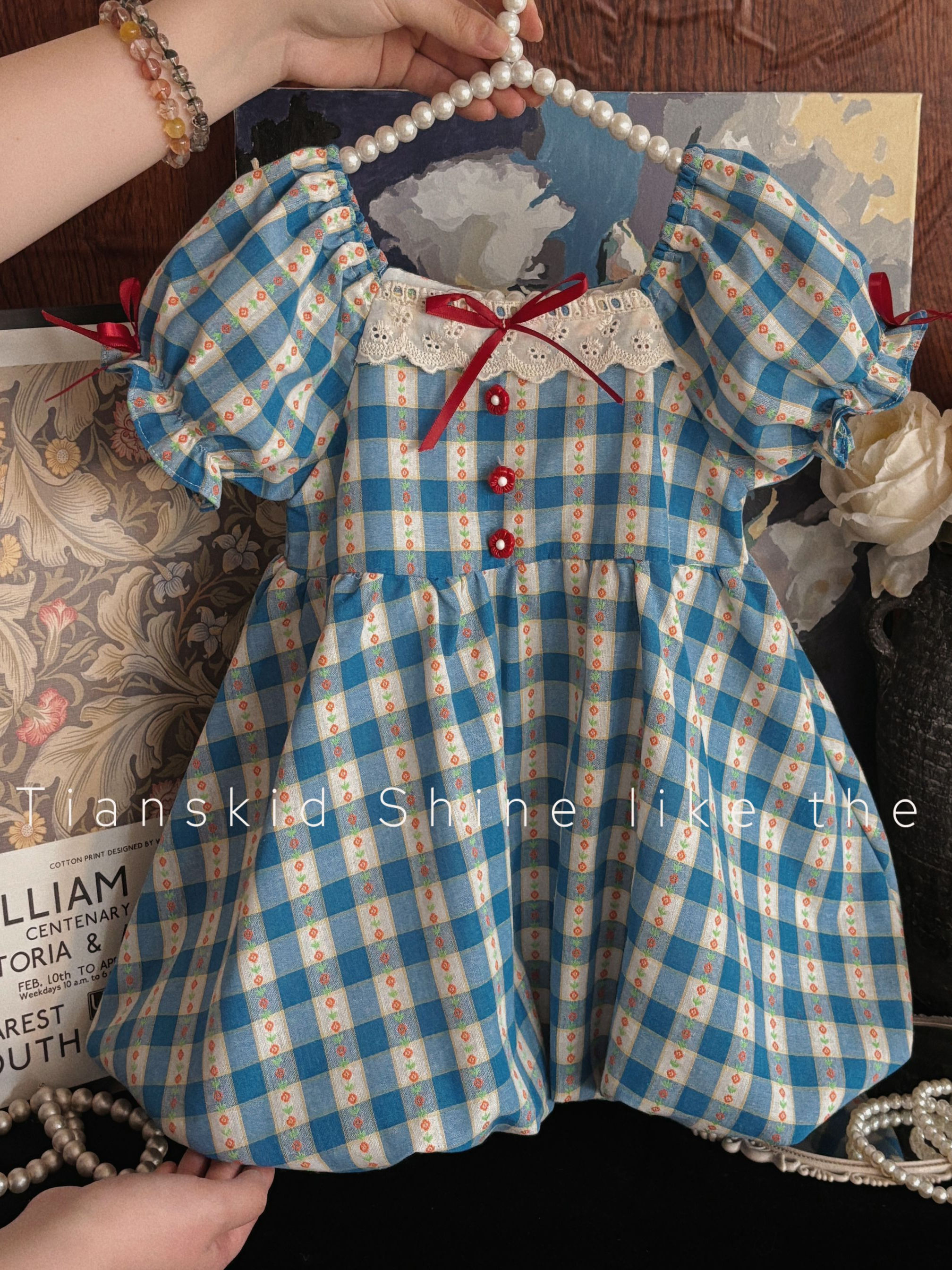 Girls Summer Plaid Dress Baby  - Baby Clothing 1 Year Old 评论和价格
