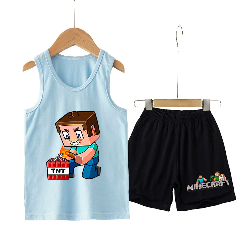 Minecrafted Children Vest+shor - Baby Clothing 1 Year Old 评论和价格
