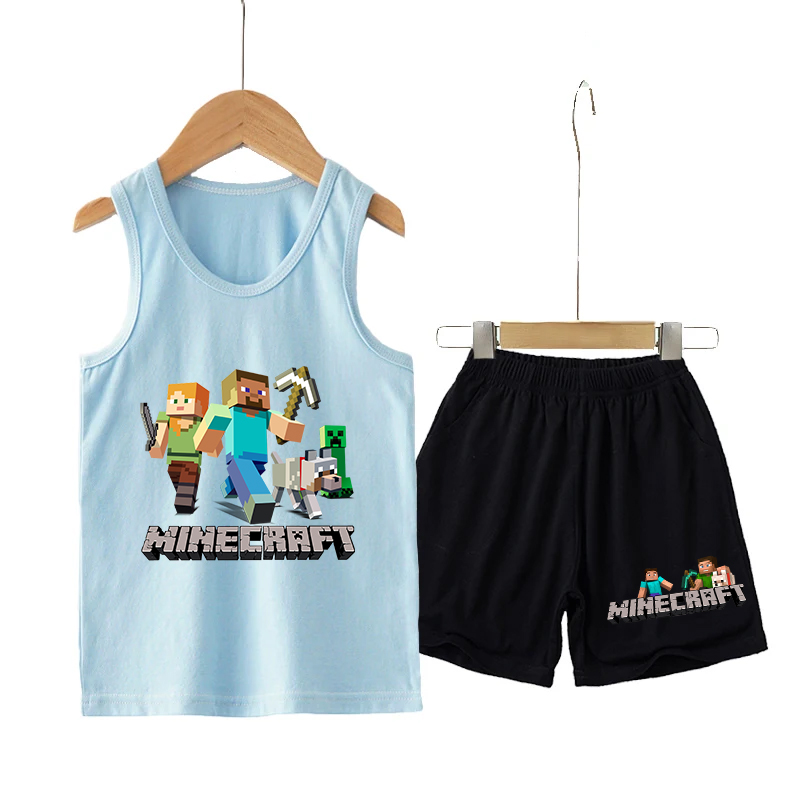 Minecrafted Children Vest+shor - Baby Clothing 1 Year Old 评论和价格