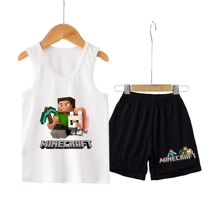 Minecrafted Children Vest+shor - Baby Clothing 1 Year Old 评论和价格