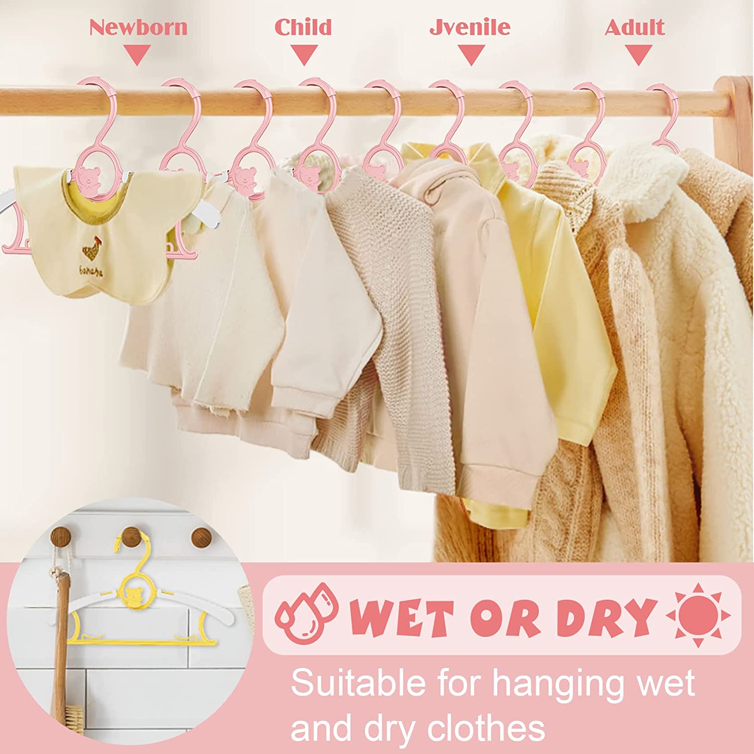 UNTIOR Non-slip Baby Clothes H - Baby Clothing Rack 评论和价格