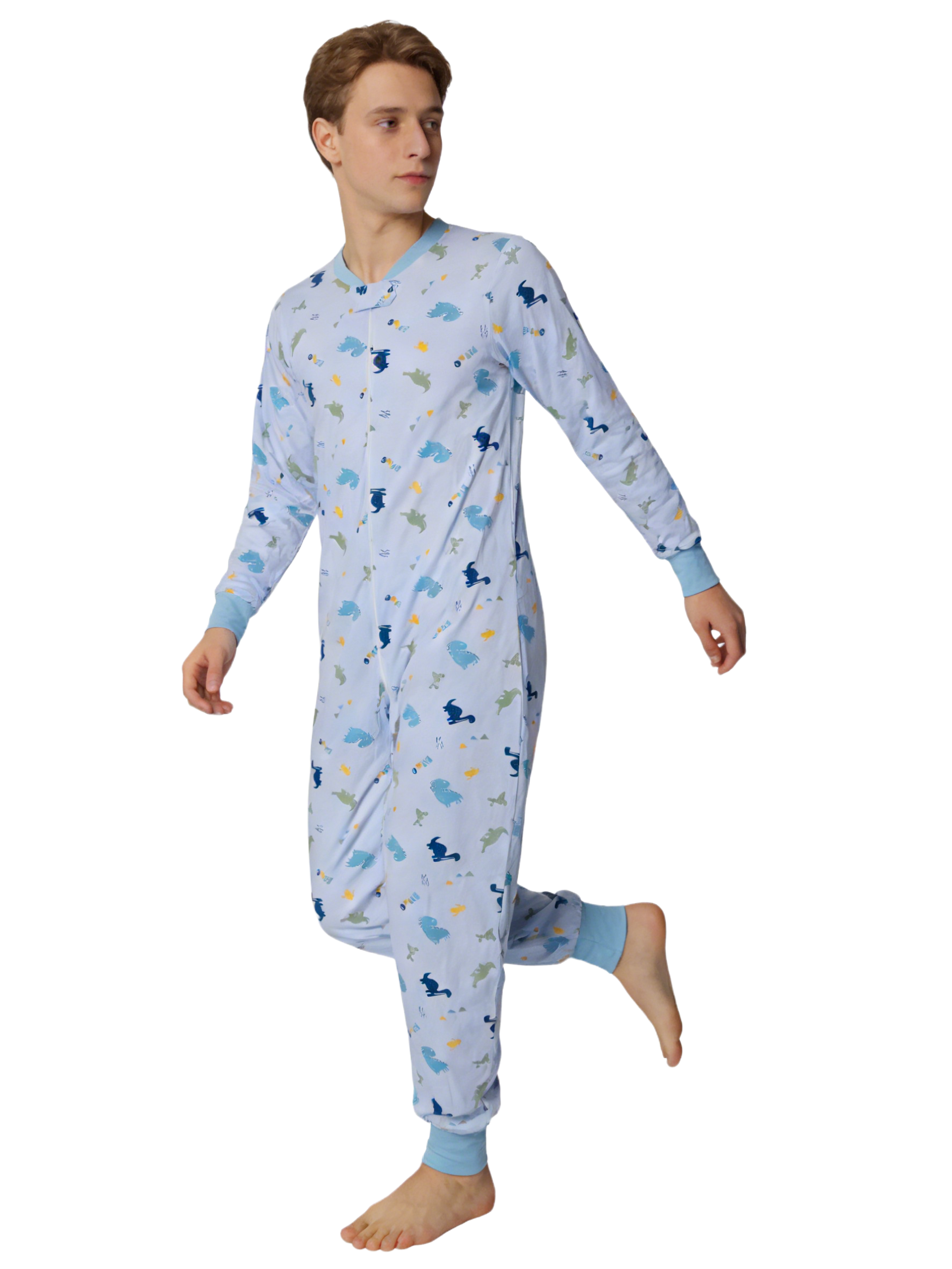 Adult blue dinosaur onesie wit - Romper Onesie Baby 评论和价格