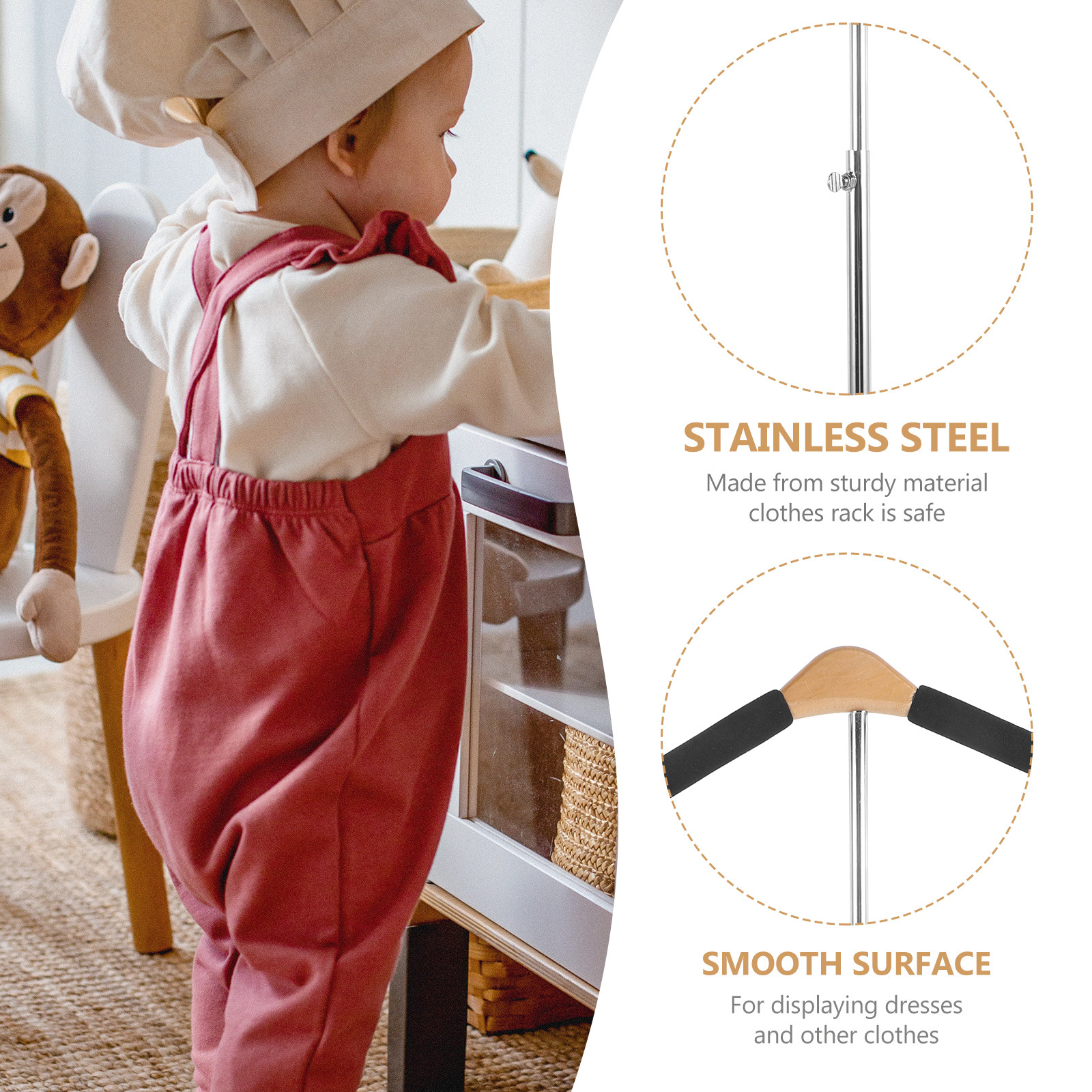 Kids Clothes Hanger Sturdy Dur - Baby Clothing Display Stand 评论和价格
