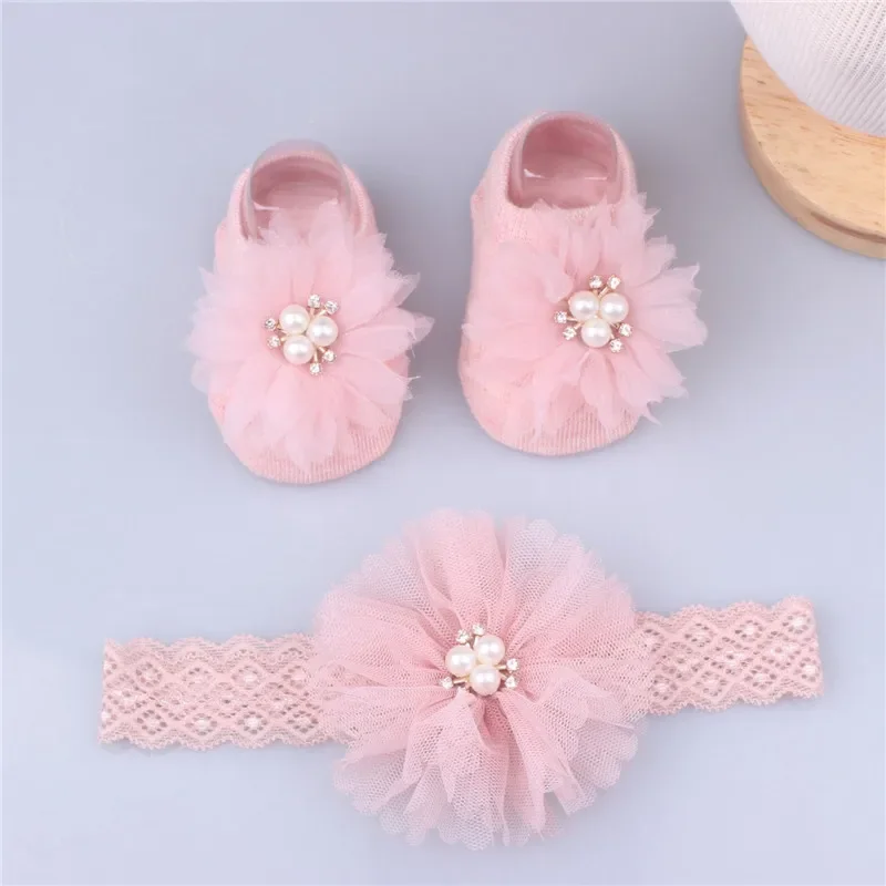 Lovely Pearl Bows Baby Headban - Toddler Sock Set 评论和价格