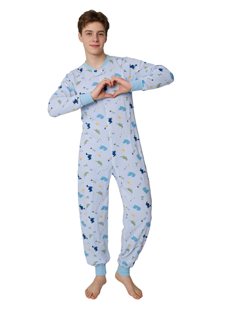 XXXL Adult Underwear Blue Dino - Romper Onesie Baby 评论和价格