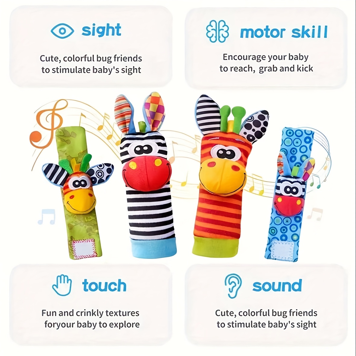 4pcs/Set Baby Infant Wrist Rat - Toddler Sock Set 评论和价格