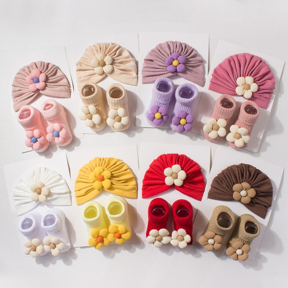 Sweet Big Flower Baby Hat Sock - Toddler Sock Set 评论和价格