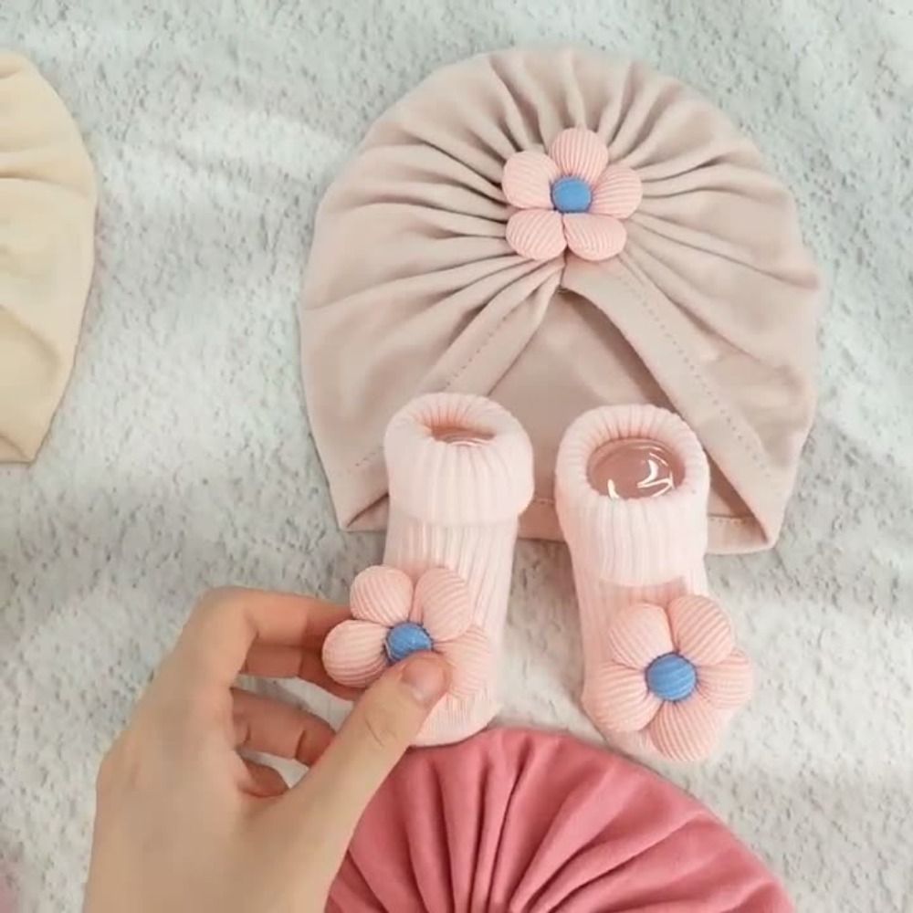 Sweet Big Flower Baby Hat Sock - Toddler Sock Set 评论和价格
