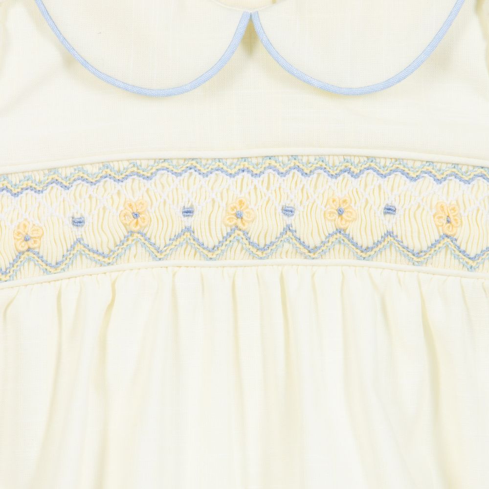 Baby Smocked Yellow Rompers in - Baby Clothing Made In Usa 评论和价格